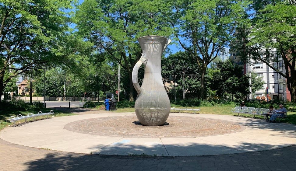 Paul Martel Park with pitcher sculpture, The Annex, Toronto